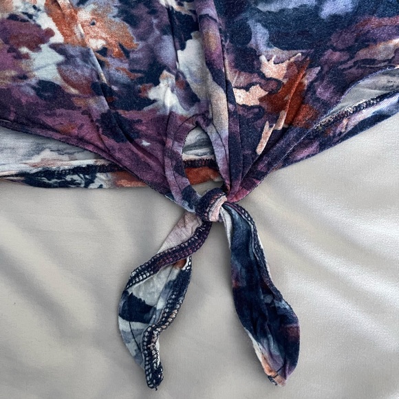 Simply Vera By Vera Wang Floral Tank Top with Front Tie - Picture 3 of 4